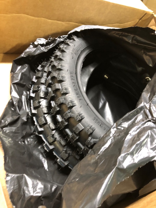 Photo 3 of (2-Set) AR-PRO 2.50-10” and 2.75-10” Dirt Bike Tires and Inner Tubes - 2.50-10” Front Tire and Tube/2.75-10” Rear Tire and Tube - Excellent Upgrade Tires and Tubes Compatible With CRF50 and JR50