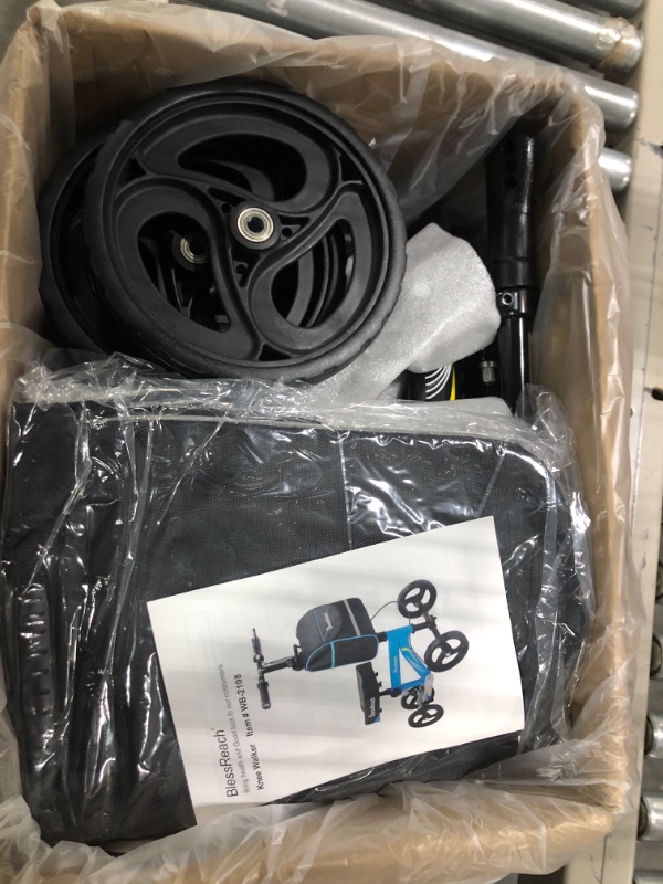 Photo 1 of BlessReach Steerable Knee Walker Deluxe Medical Scooter for Foot Injuries Adult Compact Crutches (WB-2105 Black)
