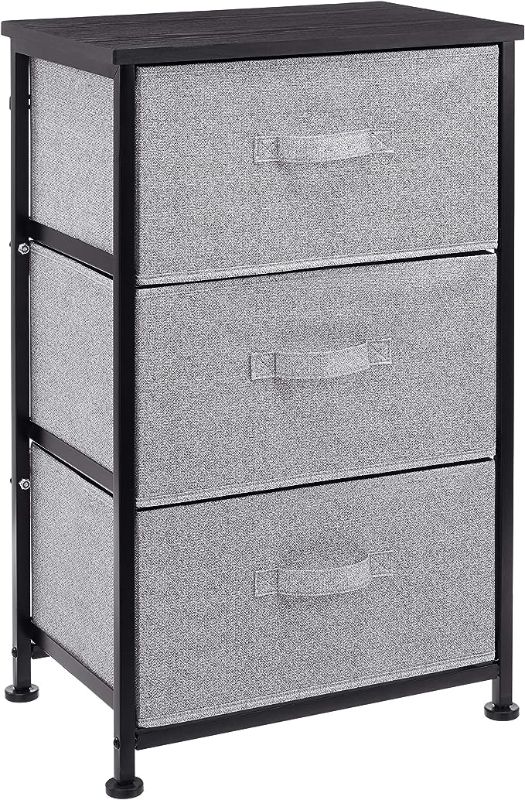 Photo 1 of Amazon Basics Fabric 3-Drawer Storage Organizer Unit for Closet, Black