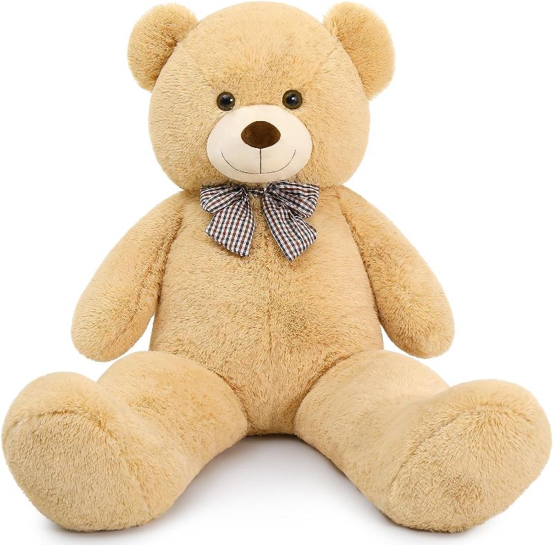Photo 1 of Giant Big Teddy Bear 4 Feet 47 inch Life Size Tan Plush Bear Brown Stuffed Animal for Children Boyfriend