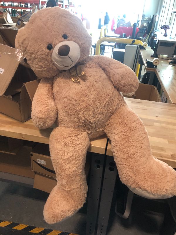 Photo 1 of Giant Big Teddy Bear 4 Feet 47 inch Life Size Tan Plush Bear Brown Stuffed Animal for Children Boyfriend