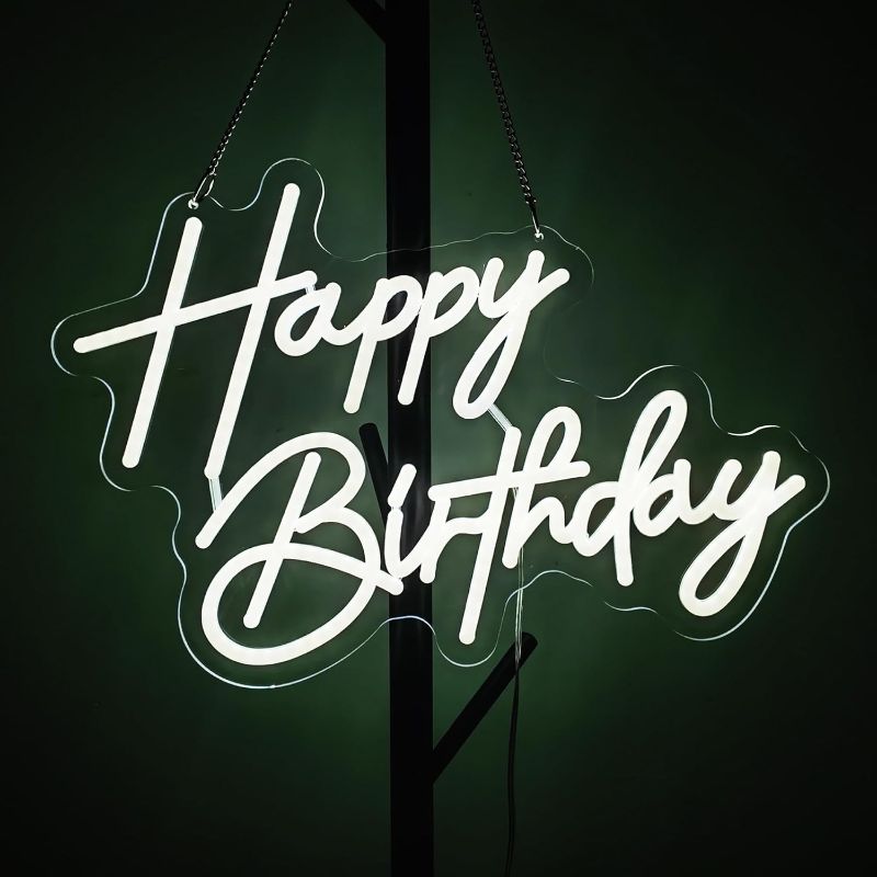 Photo 1 of 
Happy Birthday Neon Sign Art Wall Lights for Beer Bar Club Bedroom Hotel Pub Cafe Wedding Birthday Party Gift