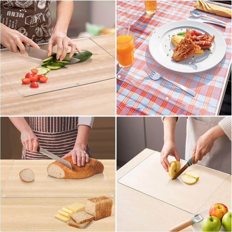 Photo 1 of Acrylic Chopping Board With Counter Lip, Acrylic Cutting Board for Kitchen Counter, Strong, Durable for Clear Acrylic Cutting Board for kitchen for Meat Vegetables and Fruits