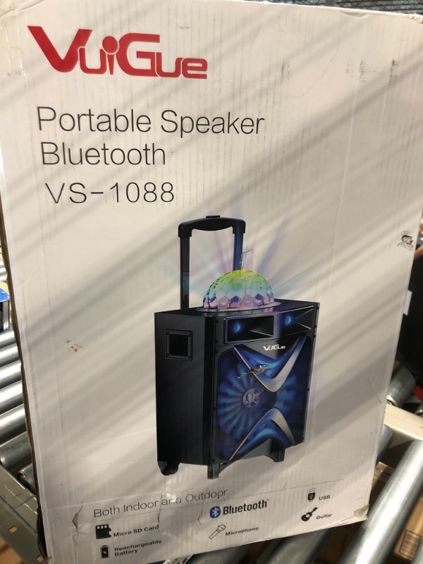 Photo 1 of VeGue Karaoke Machine for Adults & Kids, Bluetooth Speaker PA System with 2 Wireless Microphones, 10'' Subwoofer, Disco Ball LED Light, Singing Machine for Home Karaoke, Party, Church (VS-1088)