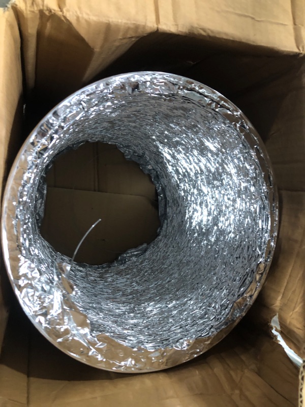 Photo 3 of 10" Inch Aluminum Hose Flexible Air Duct Pipe for Rigid HVAC Flex Ductwork- 25' Feet Long 10 Inch - 25' Feet Aluminum