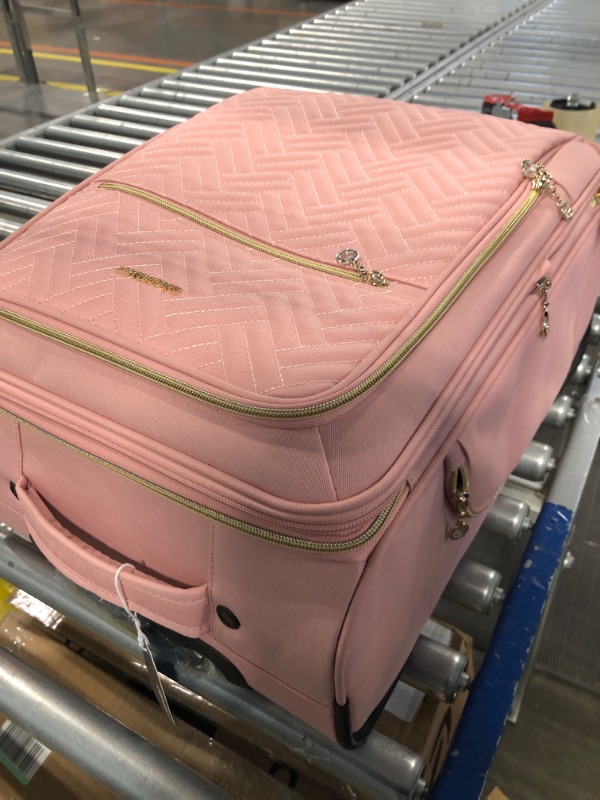 Photo 1 of BAGSMART Carry On Luggage 20 Inch, Expandable Suitcase, 2 Piece Luggage Sets Luggage Airline Approved Rolling Softside Lightweight Suitcases with Front Pocket for Women Men, Carry-On Pink