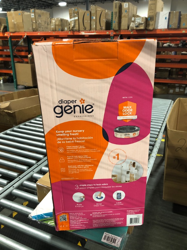 Photo 3 of Diaper Genie Expressions Pail | Odor-Controlling Baby Diaper Disposal System | Includes Diaper Pail and 1 Starter Refill Bag