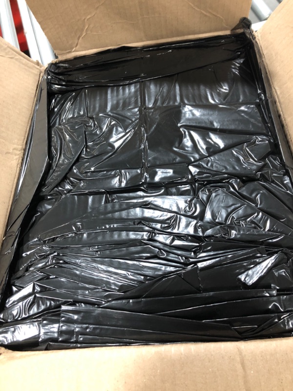 Photo 2 of Aluf Plastics 65 Gallon Trash Bags Heavy Duty - (Huge 50 Pack) - 1.5 MIL - 50" x 48" - Large Black Plastic Garbage Can Liners for Contractor, Lawn and Leaf, Outdoor, Storage, Commercial, Industrial 1 Count (Pack of 50) 1.5 MIL Trash Bags