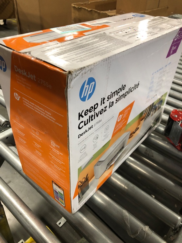 Photo 2 of HP DeskJet 2755e Wireless Color All-in-One Printer with bonus 6 months Instant Ink (26K67A), white