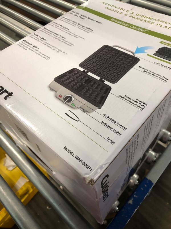 Photo 1 of 4-Waffle Stainless Steel Belgian Waffle Maker with Recipe Book