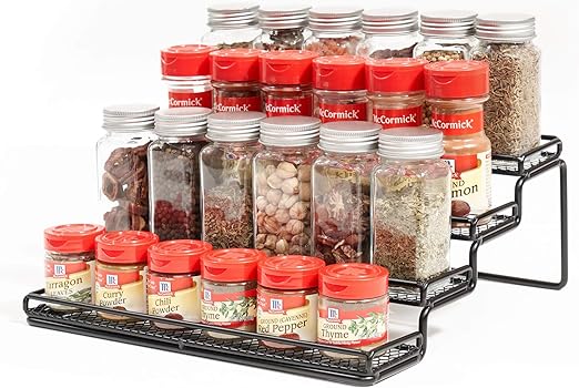 Photo 1 of  4 Tier Spice Rack Organizer Step Shelf Countertop Spice Storage Holder, for Kitchen Cabinet Cupboard Pantry, Metal