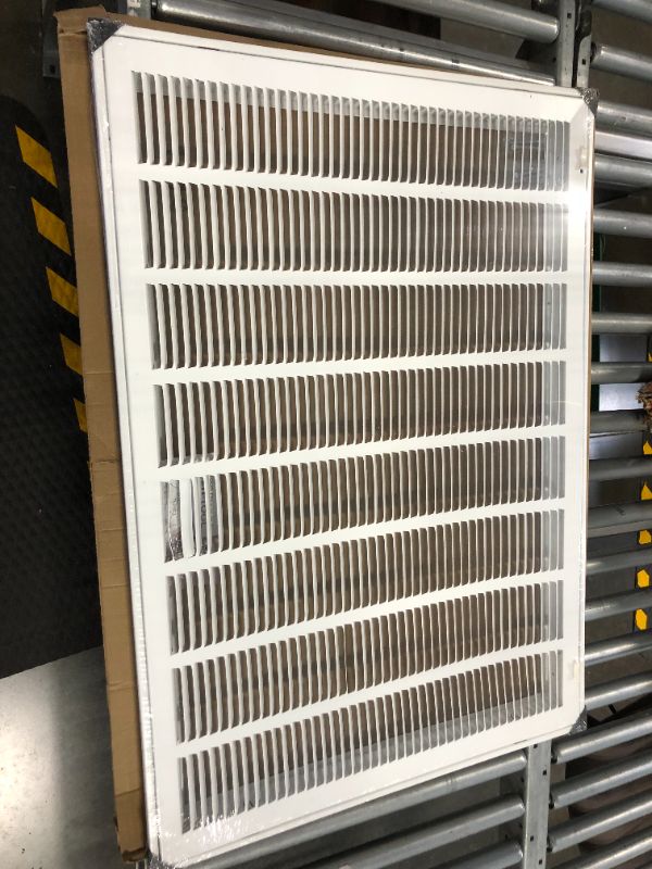 Photo 4 of 32" X 22" Steel Return Air Filter Grille for 1" Filter - Easy Plastic Tabs for Removable Face/Door - HVAC DUCT COVER - Flat Stamped Face -White [Outer Dimensions: 33.75w X 23.75h] 32 X 22