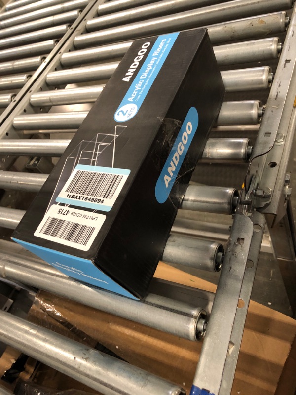 Photo 1 of ANDGOO 2 Sets Large Acrylic Risers, Clear Rectangular Showcase Collectibles Display Shelf, Retail Desktop Display Stand for Organize and Decoration Large Rectangle