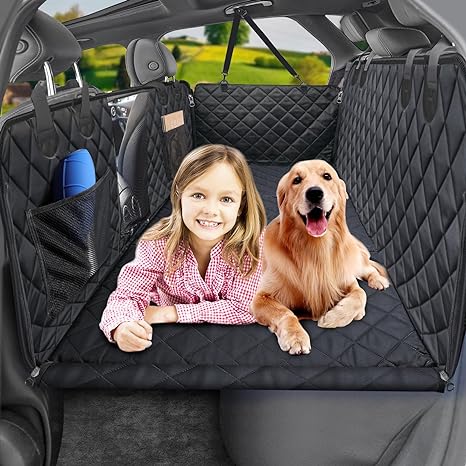 Photo 1 of URPOWER Back Seat Extender for Dogs, Dog Car Seat Cover with Hard Bottom Dog Car Seat Bed Waterproof Dog Hammock for Car Pet Backseat Protector with Mesh Window and Storage Pocket for Car, SUV