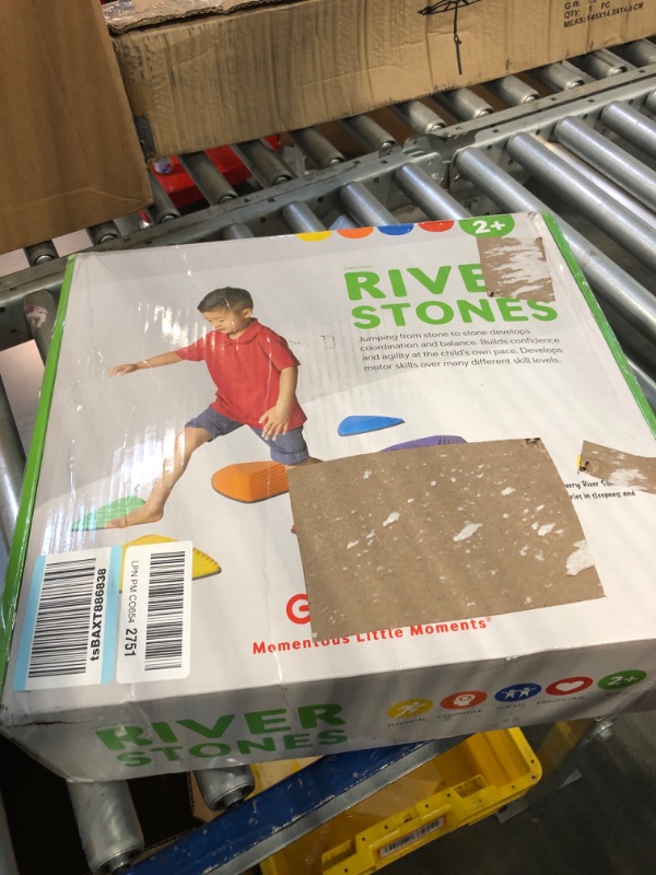 Photo 2 of GONGE River Stones - The Original Non-Slip Stepping Stones for Kids - Balance, Coordination, Motor Skills - Vibrant Colors - Set of 6