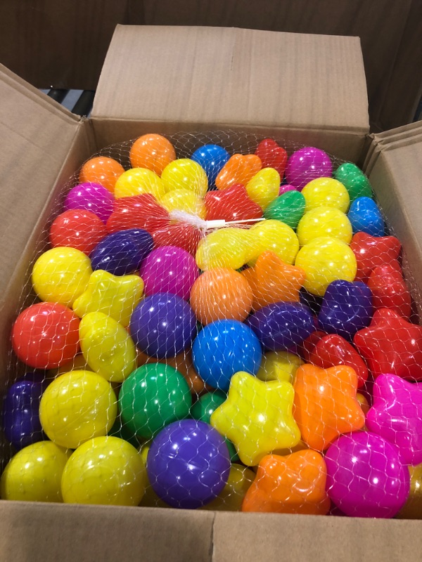 Photo 3 of Amuya Ball Pit Balls Half Star-Shaped 200 Pieces, Ball Pit Balls for Kids, BPA&Phthalate Free Non-Toxic Crush Proof Play Balls Soft Plastic Balls 2.2 inch,Toddle (200 Balls, Rainbow) 200 balls rainbow