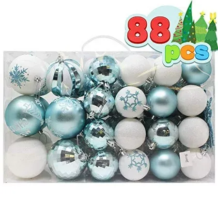 Photo 1 of  88 Pcs Christmas Ornaments Assorted Shatterproof Christmas Ornaments 