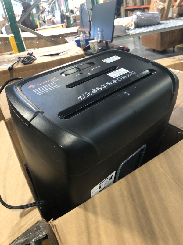 Photo 1 of Bonsaii Paper Shredder, 8-Sheet Crosscut Shredder with 4.2 Gallon Bin Shred Credit Card/Mail/Staple/Clip, P-4 Security Level Document Shredder with Handle for Home Office (C261-C) New Crosscut