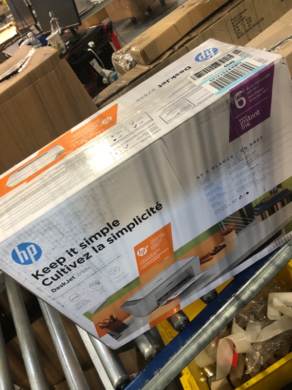 Photo 2 of HP DeskJet 2755e Wireless Color All-in-One Printer with bonus 6 months Instant Ink (26K67A), white