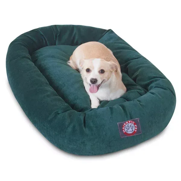 Photo 1 of 32 inch Marine Villa Collection Micro Velvet Bagel Dog Bed By Majestic Pet Products Marine 32 in