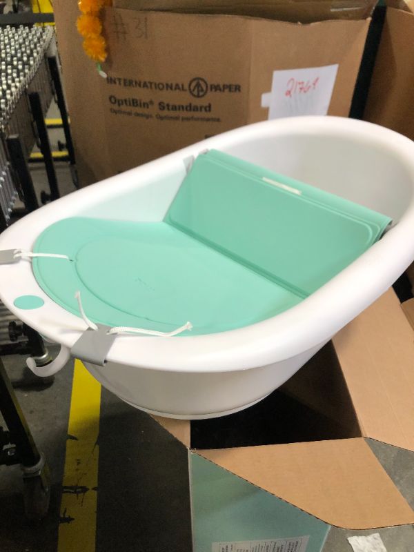 Photo 4 of 4-in-1 Grow-with-Me Bath Tub by Frida Baby Transforms Infant Bathtub to Toddler Bath Seat with Backrest for Assisted Sitting in Tub