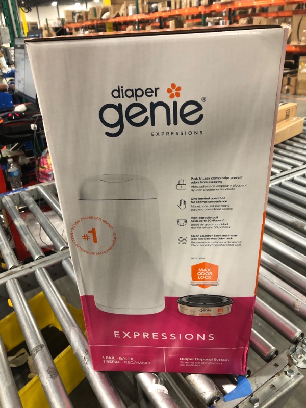 Photo 2 of Diaper Genie Expressions Pail | Odor-Controlling Baby Diaper Disposal System | Includes Diaper Pail and 1 Starter Refill Bag