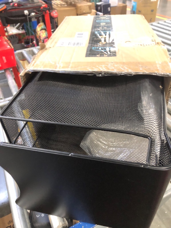 Photo 3 of Safco Products 3243BL Onyx Mesh Solid Top Vertical Hanging Desk Storage, Black,9.5"W x 12"D x 14.75"H Three Vertical