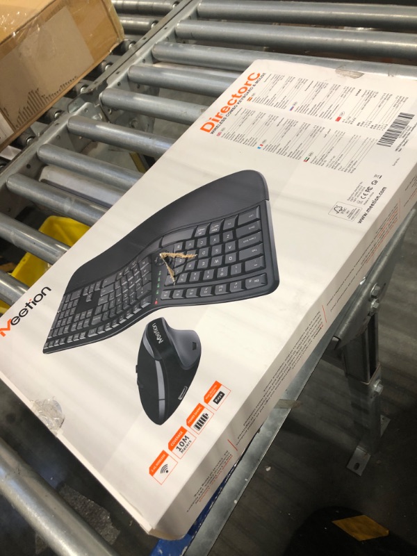 Photo 1 of MEETION Ergonomic Wireless Keyboard and Mouse, Ergo Keyboard with Vertical Mouse, Split Keyboard with Cushioned Wrist, Palm Rest, Natural Typing, Rechargeable, Full Size, Windows/Mac/Computer/Laptop, Brand New!