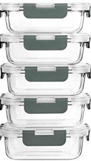 Photo 1 of [5-Pack]Glass Meal Prep Containers with Lids-MCIRCO Glass Food Storage Containers with Lifetime Lasting Snap Locking Lids