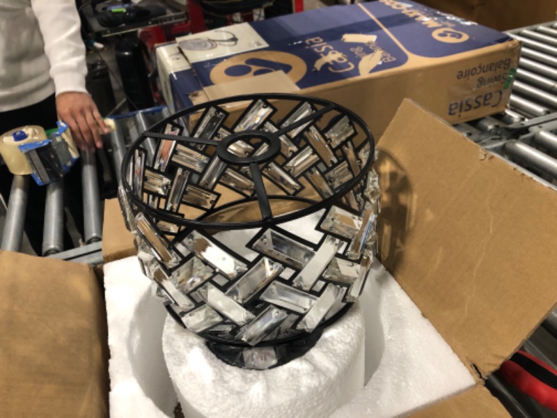 Photo 1 of FRIDEKO HOME Light Fixtures Ceiling Mount - Black Hallway Light Fixtures Ceiling Crystal Semi Flush Mount Ceiling Light Bedroom Ceiling Lights for Kitchen Living Room Bathroom Porch 8.86 inch Ceiling Light