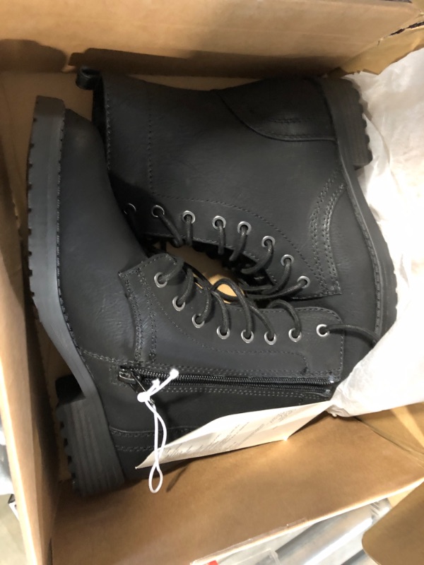 Photo 2 of Amazon Essentials Women's Lace-Up Combat Boot 5.5 Black