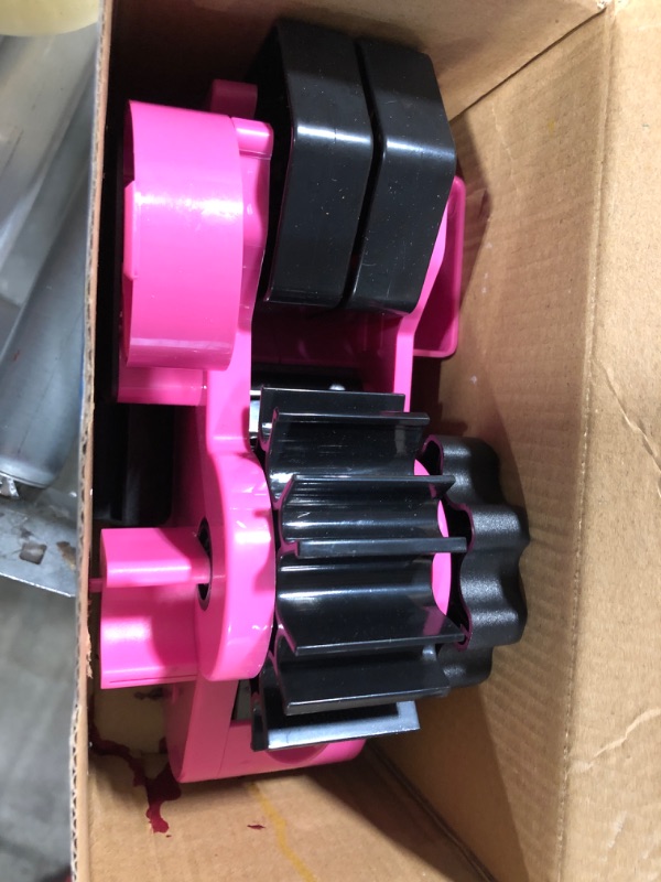 Photo 2 of Heat Tape Dispenser Sublimation - Multiple Roll Cut Heat Tape Dispenser 1" and 3"Core Double Reel Cores Sublimation for Heat Transfer Tape, Semi-Automatic Tape Dispenser with Compartment Slots Rose Red