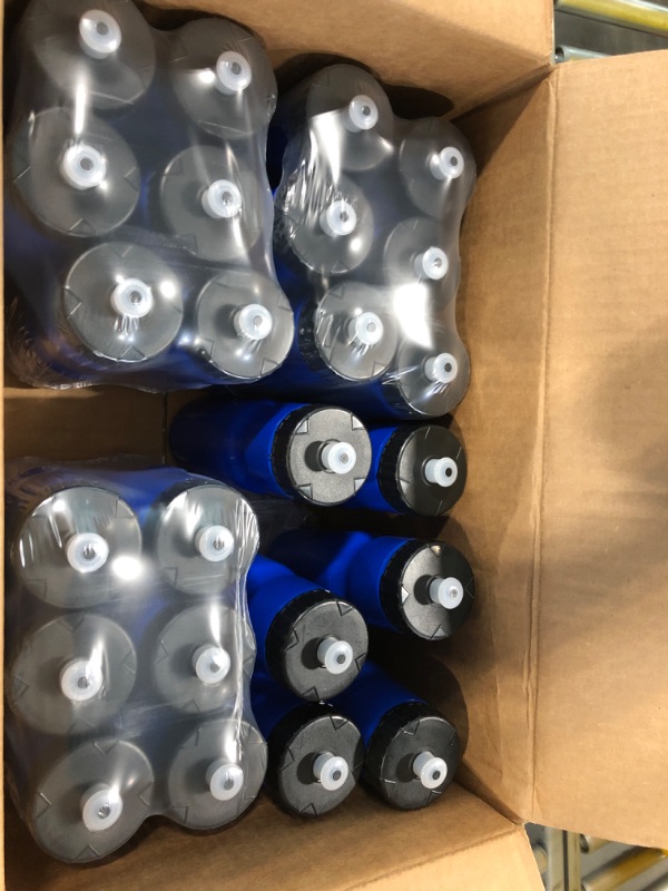 Photo 1 of 50 Strong Sports Squeeze Water Bottle Bulk Pack - 24 Bottles - 22 oz. BPA Free Easy Open Push/Pull Cap - Made in USA (Blue)