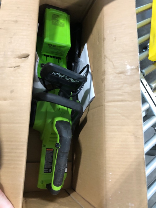 Photo 5 of Greenworks 40V 12" Cordless Compact Chainsaw (Great For Storm Clean-Up, Pruning, and Camping), Tool Only 12" (Tool Only) Gen 2 Chainsaw