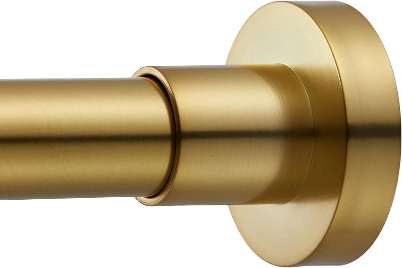 Photo 3 of YNL Shower Curtain Rod Tension- No Drill, Never Rust, Non-Slip Spring Tension Rods for Window/Bathroom, 30-50 inches, Closet Rod Stainless Steel, Warm Gold Warm Gold 30-50inches