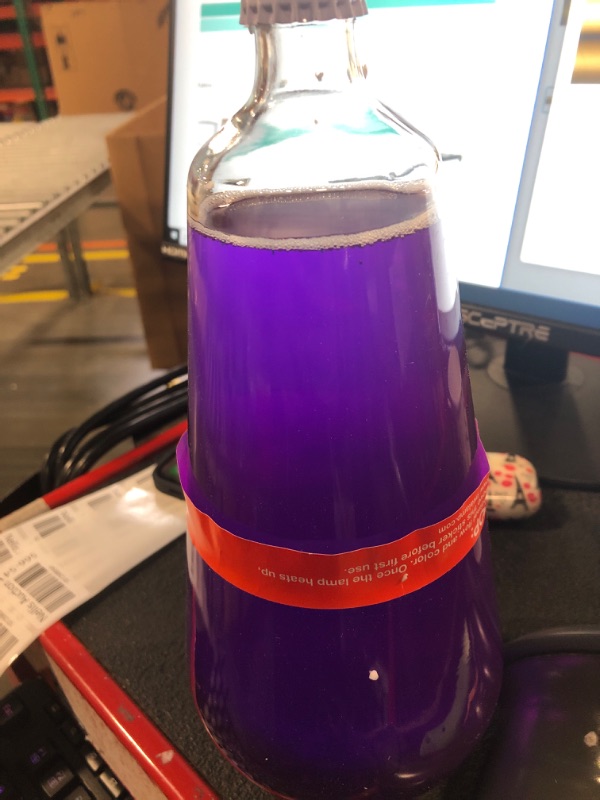 Photo 2 of 16.3" Purple Glass with Black Wax Lava Lamp, 52 oz Motion Light