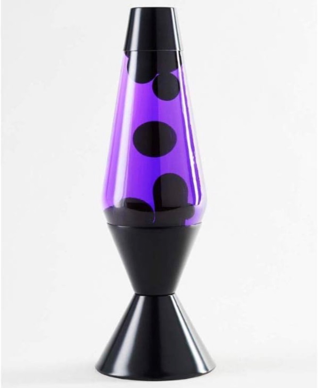 Photo 4 of 16.3" Purple Glass with Black Wax Lava Lamp, 52 oz Motion Light