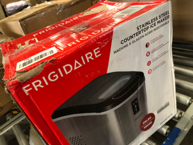 Photo 2 of Frigidaire Compact Countertop Ice Maker, Makes 26 Lbs. Of Bullet Shaped Ice Cubes Per Day, Silver Stainless