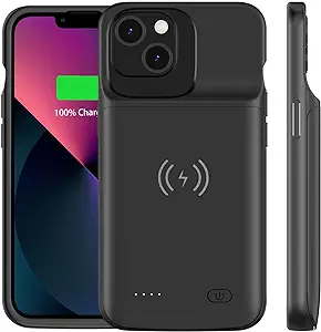 Photo 1 of Battery Case for iPhone 13/13 Pro(6.1 inch), [7000mAh] Supports Wireless Charging, Portable Charger Case Rechargeable Extended Battery Pack Charging Case Compatible with iPhone 13/13 Pro-Black