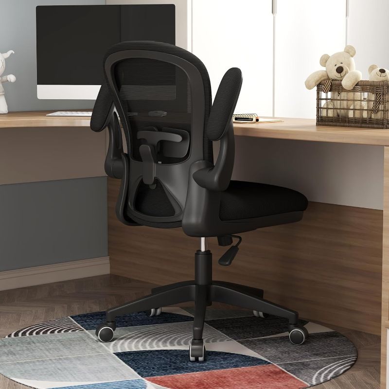 Photo 1 of Apusen Ergonomic Office Chairs with Adjustable Lumbar Support,Mesh Desk Chair with Adjustable Arms and Wheels,Computer Desk Chair for Home Office Essentials?No Headrests,White?