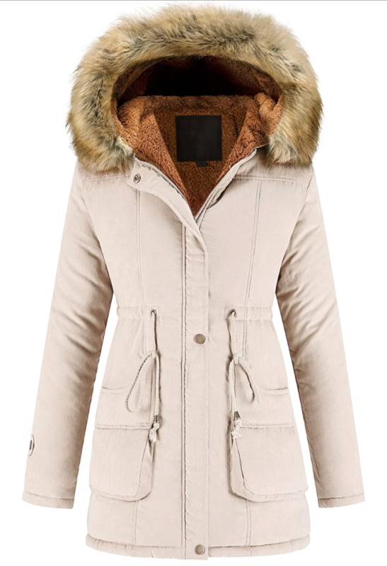 Photo 1 of Garemcy Women's Winter Coat Hooded Warm Puffer Quilted Thicken Parka Jacket with Fur Trim