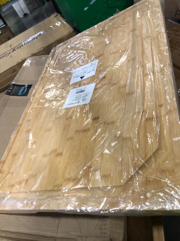 Photo 4 of 30 x 20 Extra Large Bamboo Cutting Board for Kitchen, Cutting Board Stove Top Cover, Butcher Block Chopping Board with Handle and Juice Groove, Large Charcuterie Board, Over the Sink Cutting Board 30" X 20"