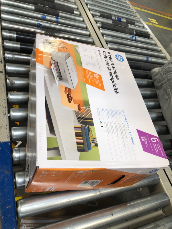 Photo 1 of HP DeskJet 2755e Wireless Color All-in-One Printer with bonus 6 months Instant Ink (26K67A), white