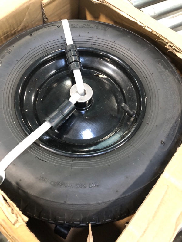 Photo 3 of 2-Pack 4.80/4.00-8" Pneumatic Wheelbarrow Wheel and Tires with 3"- 7" Center Hub and 5/8" Bushings for Wheelbarrow and Yard Cart Garden Wagon 00038511-16