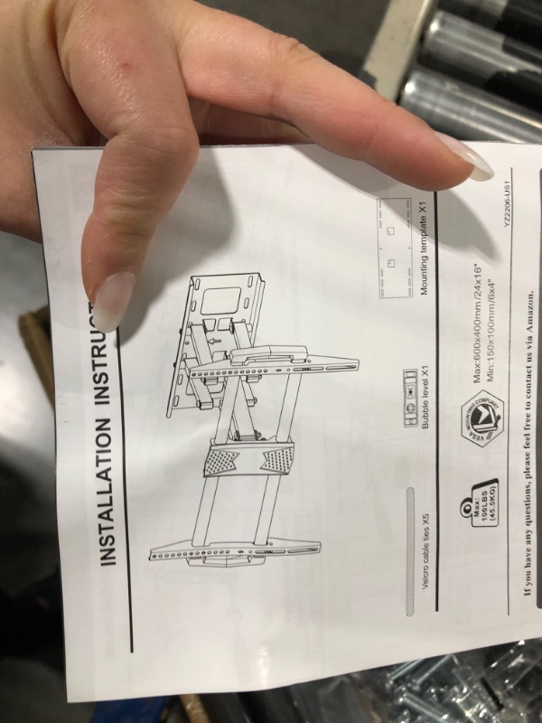 Photo 3 of MOUNTUP UL Listed Full Motion TV Wall Mount for Most 42-82 inch TVs, Wall Mount TV Bracket with Articulating Swivel and Tilt, TV Mount Max VESA 600x400mm, Holds up to 100lbs Fits 16" Studs MU0028