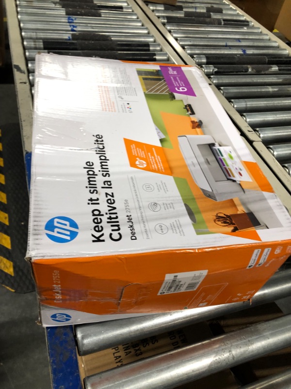 Photo 3 of HP DeskJet 2755e Wireless Color All-in-One Printer with bonus 6 months Instant Ink (26K67A), white