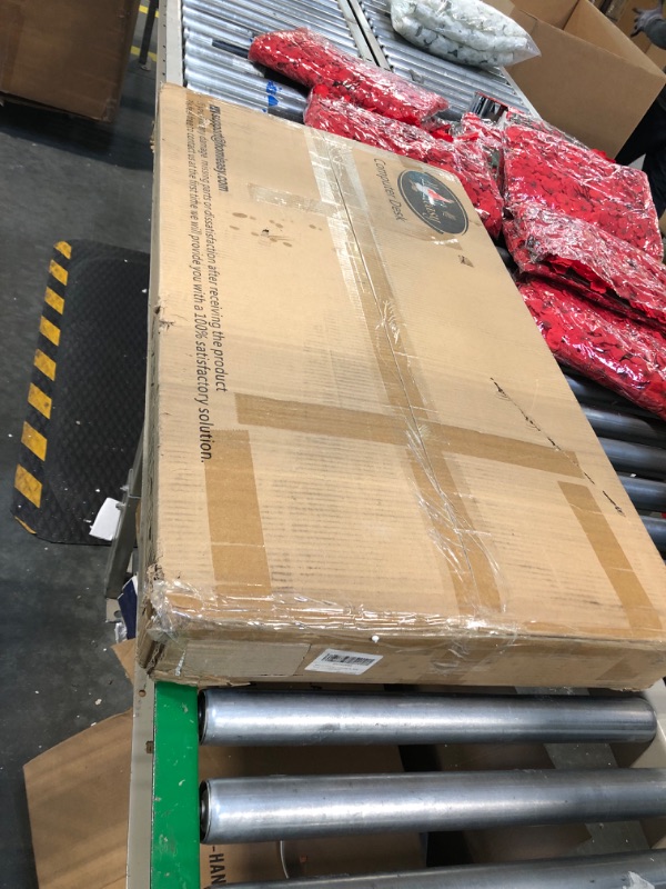 Photo 1 of Homieasy Small L Shaped Computer Desk, 47 Inch L-Shaped Corner Desk with Reversible Storage Shelves for Home Office Workstation, Modern Simple Style Writing Desk Table with Storage Bag(White) White 47inch