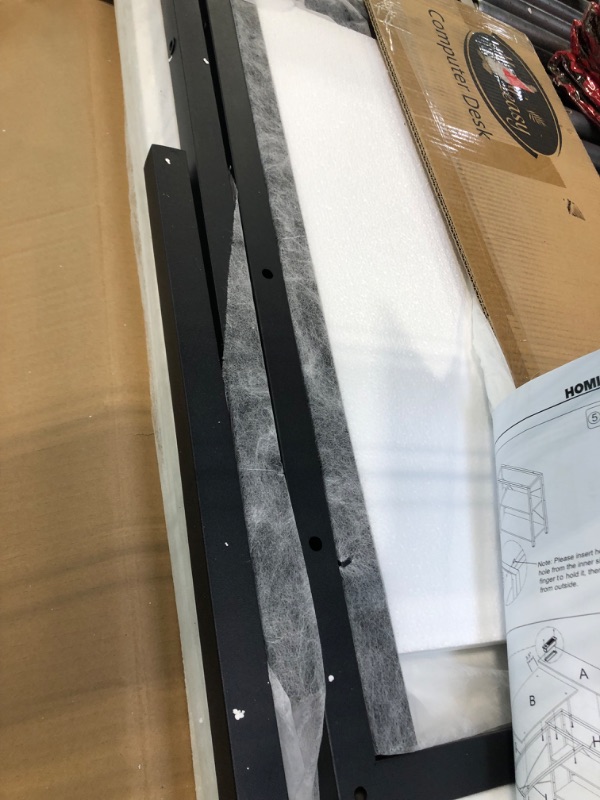 Photo 1 of Homieasy Small L Shaped Computer Desk, 47 Inch L-Shaped Corner Desk with Reversible Storage Shelves for Home Office Workstation, Modern Simple Style Writing Desk Table with Storage Bag(White) White 47inch