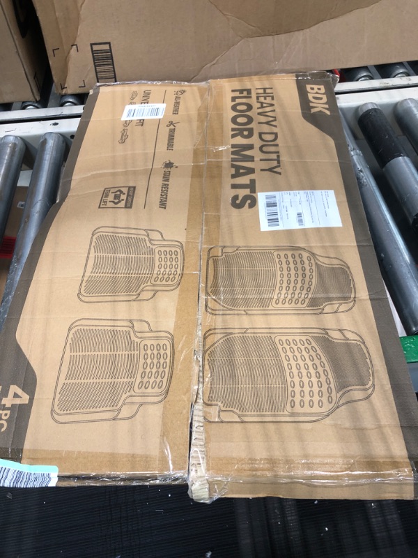 Photo 1 of BDK Heavy Duty 4pc Front & Rear Rubber Floor Mats for Car SUV Van & Truck-All Weather Protection Universal Fit Beige