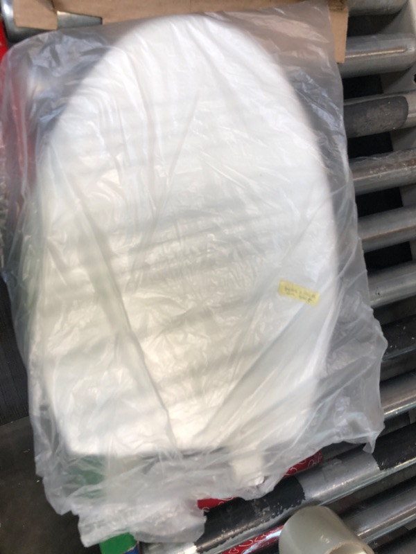 Photo 1 of BEMIS 1200E4 000 Affinity Toilet Seat will Slow Close, Never Loosen and Provide the Perfect Fit, ELONGATED, Plastic, White 1 Pack Elongated White